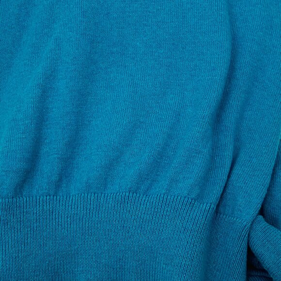 L.L. Bean Blue V-Neck Knit Pull Over Sweater Cotton Cashmere Blend, Men’s Size M - Picture 9 of 9
